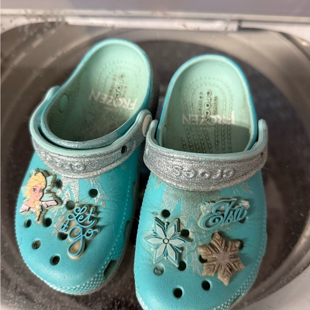 CROCS Kids Water Shoes - Aqua with Silver Accents